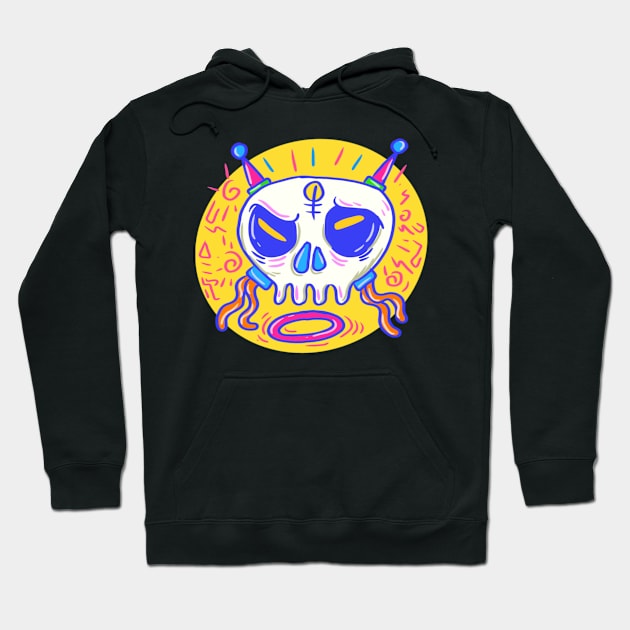 Curious Skull colorful Hoodie by ibenboy illustration